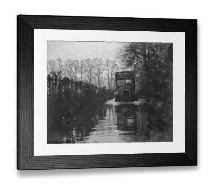 Framed Print : A Carter Paterson express carrier lorry driving through the flooded roads near Darenth Framed Print : A Carter Paterson express carrier lorry driving through the flooded roads near Darenth
