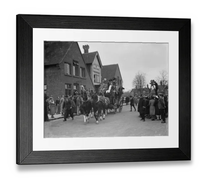 Framed Print : The Dickens centenary coach at Bexley. 1936 Framed Print : The Dickens centenary coach at Bexley. 1936