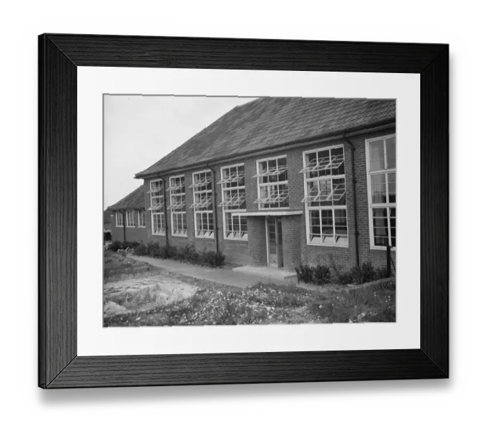Framed Print : The Orpington Central School for John Gibbs in Kent. 1938 Framed Print : The Orpington Central School for John Gibbs in Kent. 1938