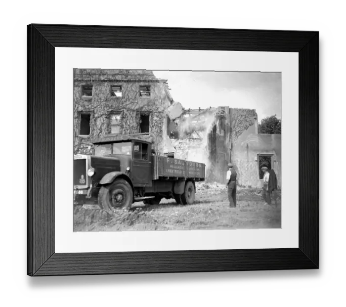 Framed Print : Blendon Hall demolished with lorry in Bexley, Kent. 1934 Framed Print : Blendon Hall demolished with lorry in Bexley, Kent. 1934