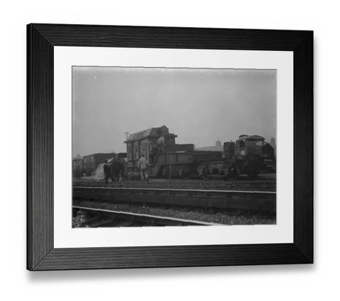 Framed Print : A electric transformer at Welling Station, Kent. 1938 Framed Print : A electric transformer at Welling Station, Kent. 1938
