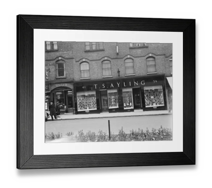 Framed Print : Ts Ayling the shoe shop in Bromley, Kent. 1937 Framed Print : Ts Ayling the shoe shop in Bromley, Kent. 1937