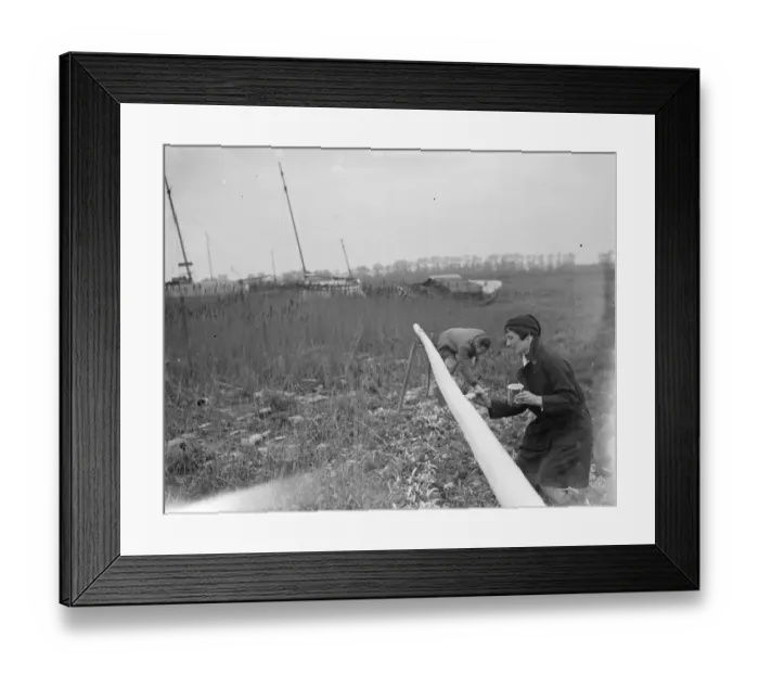 Framed Print : Erith yacht club. Sailors past paint the mast. 1936 Framed Print : Erith yacht club. Sailors past paint the mast. 1936