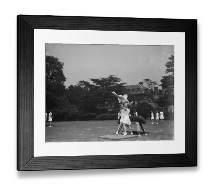 Framed Print : Bergman Osterberg College of Physical Education in Darford, Kent. Girls do gymnastics