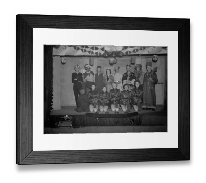 Framed Print : The cast of the Sidcup Constitutional Clubs Christmas pantomime. 1938 Framed Print : The cast of the Sidcup Constitutional Clubs Christmas pantomime. 1938