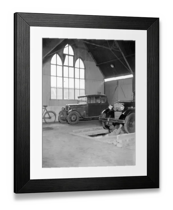 Framed Print : Church Garage (Sidcup) [church turned into a garage, Gothic arches] 1934