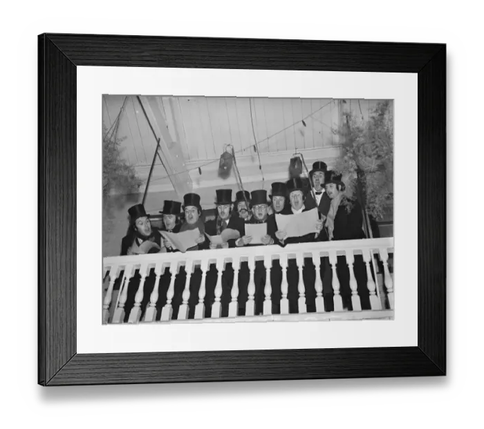 Framed Print : The Dartford Glee singers at the the Dickensian Ball. 1938 Framed Print : The Dartford Glee singers at the the Dickensian Ball. 1938