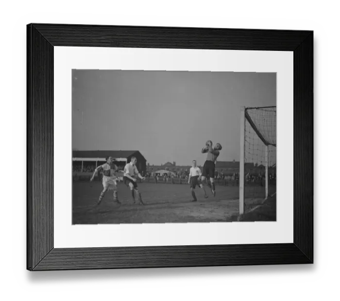 Framed Print : Football match; Erith and Belvedere versus Maidenhead. The goalie makes a save Framed Print : Football match; Erith and Belvedere versus Maidenhead. The goalie makes a save