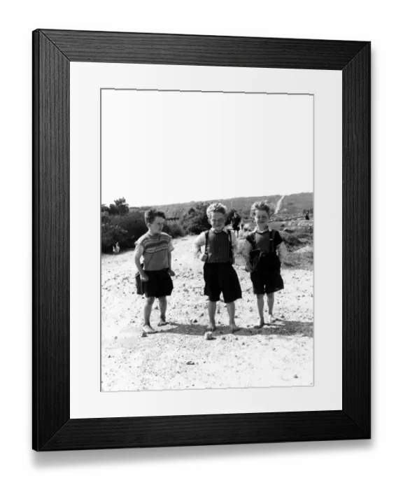 Framed Print : School children on their journey to school, Donegal, Ireland 21 March 1952 Framed Print : School children on their journey to school, Donegal, Ireland 21 March 1952