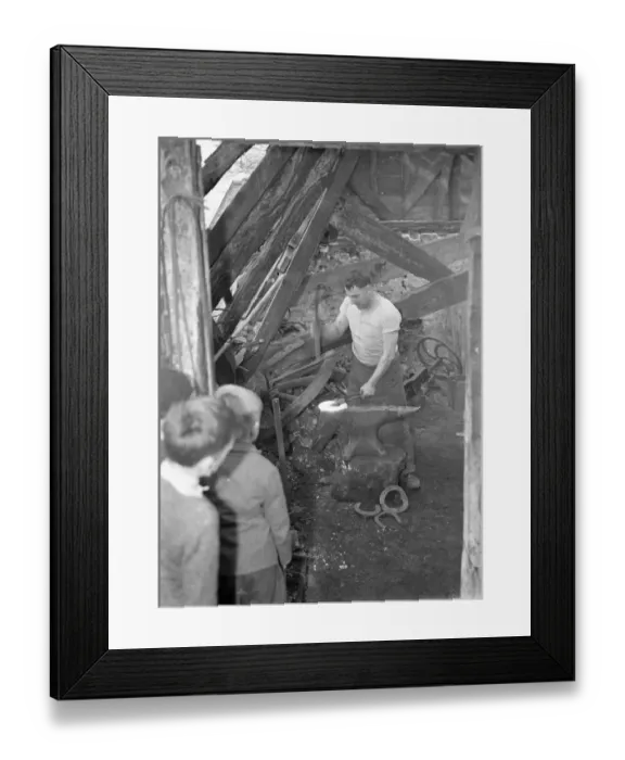 Framed Print : 9 November 1940 Doug Hollands blacksmith forge, over 100 years old. Despite being Framed Print : 9 November 1940 Doug Hollands blacksmith forge, over 100 years old. Despite being