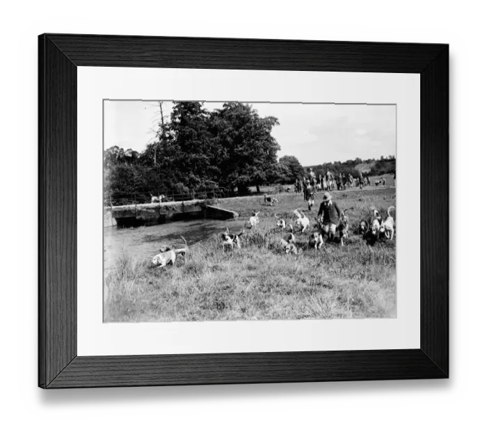 Framed Print : Otter Hunting, Eynsford. 1935 Framed Print : Otter Hunting, Eynsford. 1935