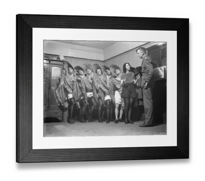 Framed Print : Home defence troops are left in drag as their Christmas charity performance was interrupted Framed Print : Home defence troops are left in drag as their Christmas charity performance was interrupted