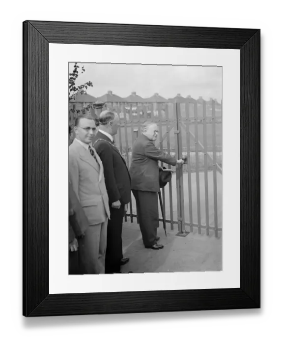 Framed Print : Sir Kingsley Wood opens Erith playground. 1937 Framed Print : Sir Kingsley Wood opens Erith playground. 1937