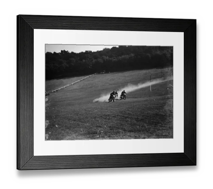 Framed Print : Motor cycle racing at Brands Hatch. 1935 Framed Print : Motor cycle racing at Brands Hatch. 1935