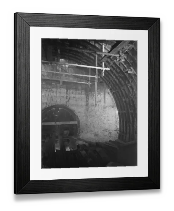 Framed Print : The construction of the Dartford Tunnel, where recently a pilot tunnel was completed
