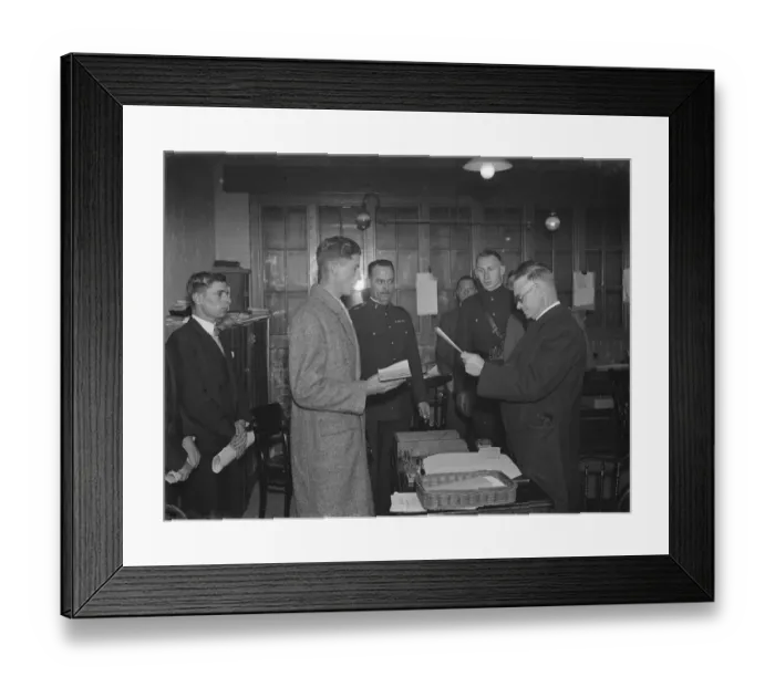 Framed Print : The Dartford Territorial Army unit in a drill display, in Central Park