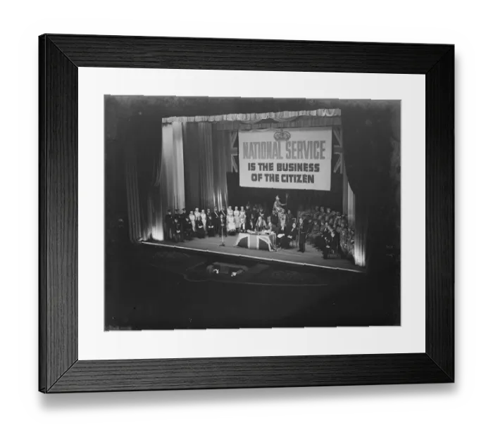 Framed Print : National Service is the business of the citizen. A tableau depicting voluntary Framed Print : National Service is the business of the citizen. A tableau depicting voluntary
