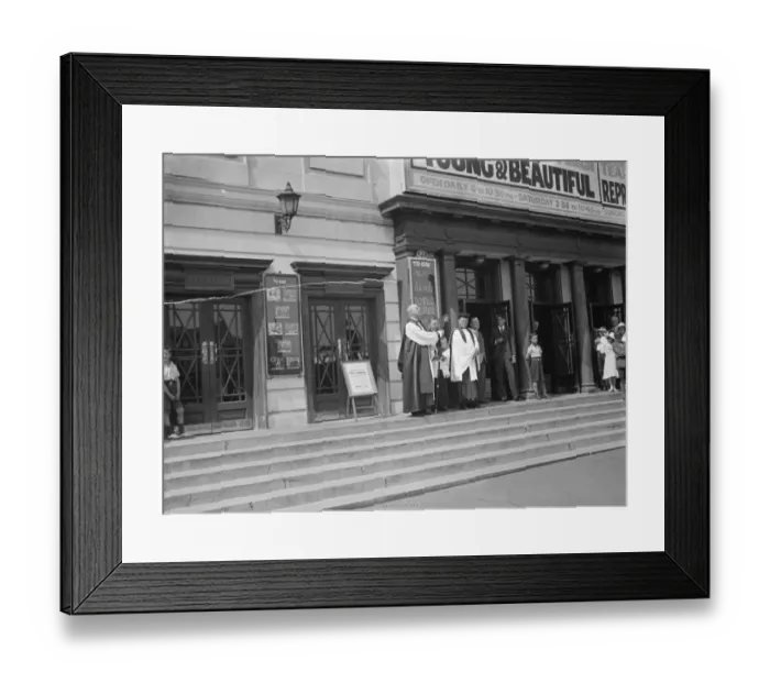 Framed Print : The Bishop of Rochester ( Martin Linton Smith ) at Crayford cinema. 1938 Framed Print : The Bishop of Rochester ( Martin Linton Smith ) at Crayford cinema. 1938