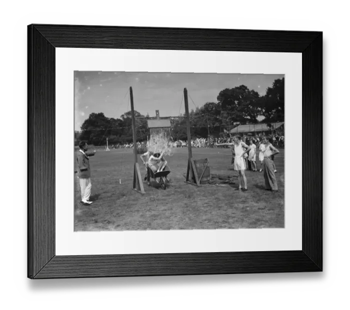 Framed Print : Tilting the bucket. 1935 Framed Print : Tilting the bucket. 1935