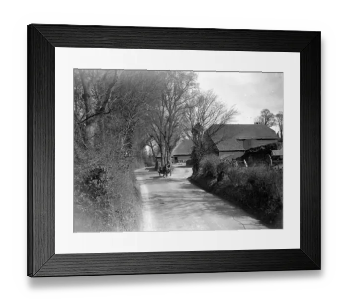 Framed Print : Horse and cart on a country lane. 1934 Framed Print : Horse and cart on a country lane. 1934