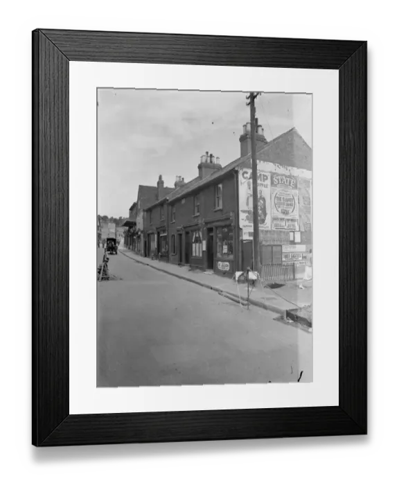 Framed Print : A view of the buildings on Cray Ford high street that are soon to be demolished Framed Print : A view of the buildings on Cray Ford high street that are soon to be demolished