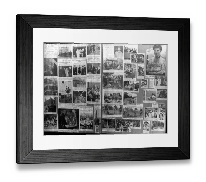 Framed Print : John Topham press cuttings - top publishing pictures were put in elephant folio cuttings