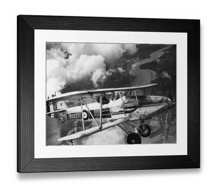 Framed Print : A Hawker Demon on a training flight over the Medway at Rochester, Kent, 1938 Framed Print : A Hawker Demon on a training flight over the Medway at Rochester, Kent, 1938