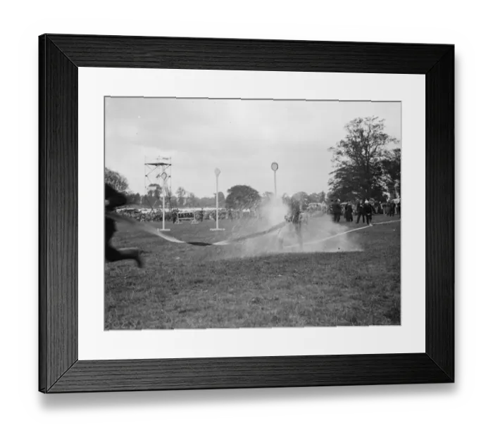 Framed Print : Fire brigade tournament at Danson Park, Bexley, London. The hose display Framed Print : Fire brigade tournament at Danson Park, Bexley, London. The hose display