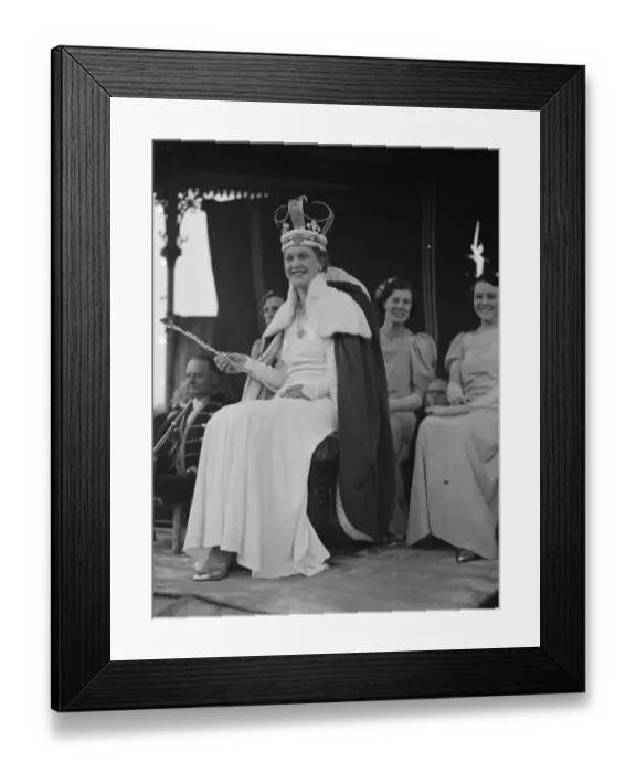 Framed Print : The Dartford Carnival Queen seated after being crowned. 1938 Framed Print : The Dartford Carnival Queen seated after being crowned. 1938