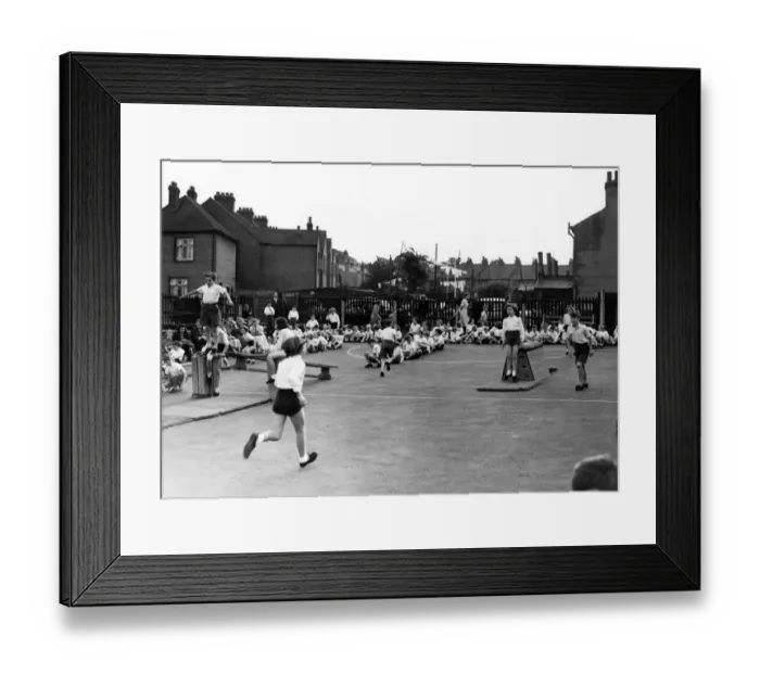 Framed Print : A demonstration of physical education at Denton School 26 July 1954 Framed Print : A demonstration of physical education at Denton School 26 July 1954