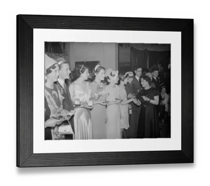 Framed Print : The line - up for the Lamorbey Swimming Club presentations. 1938 Framed Print : The line - up for the Lamorbey Swimming Club presentations. 1938
