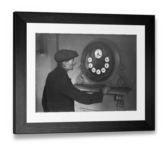 Framed Print : Gravesend Gasworks in Kent. A worker examines the gas meter main. 1939 Framed Print : Gravesend Gasworks in Kent. A worker examines the gas meter main. 1939