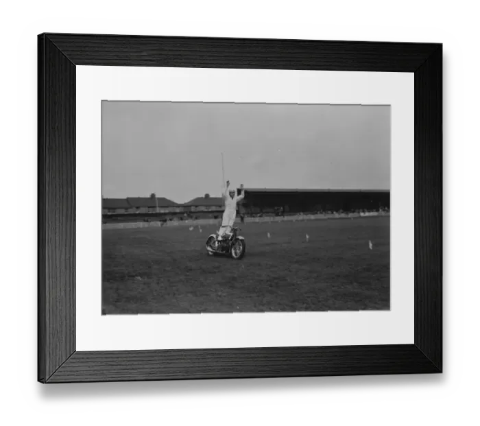 Framed Print : The Gravesend and District Motor Cycle Gymkhana in Kent. World champion Jim Hayhurst Framed Print : The Gravesend and District Motor Cycle Gymkhana in Kent. World champion Jim Hayhurst