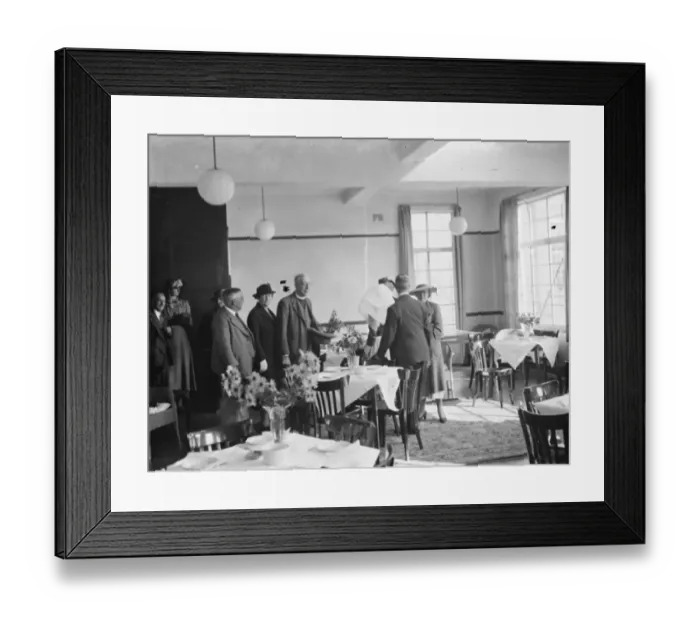 Framed Print : The Dartford Joint Committee are shown around the hospitals new extension. Dartford