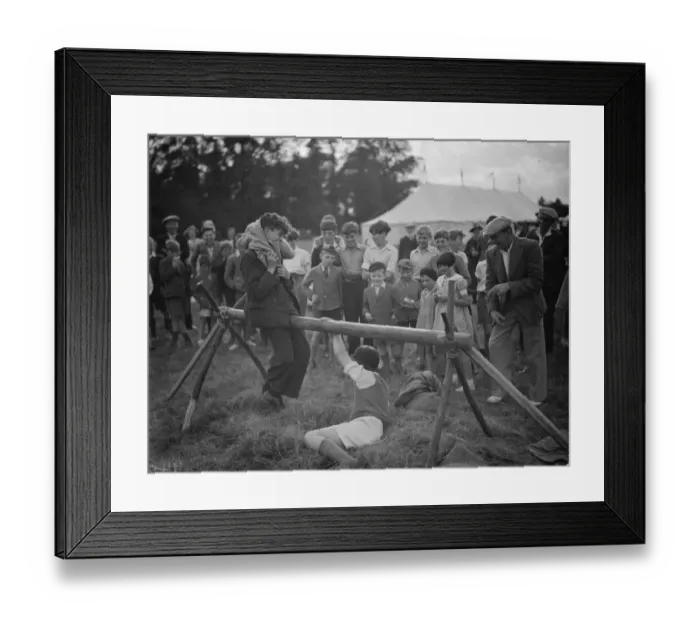 Framed Print : Longfield pillow fight. 1938 Framed Print : Longfield pillow fight. 1938