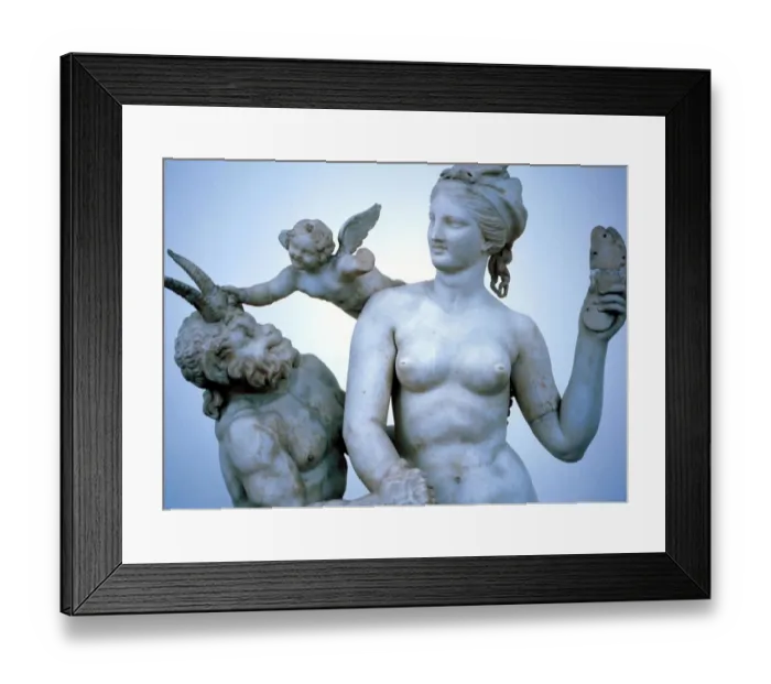 Framed Print : Greek Mythology. Venus, Cupid and Pan. Ancient greek statuary of Venus, Cupid Framed Print : Greek Mythology. Venus, Cupid and Pan. Ancient greek statuary of Venus, Cupid