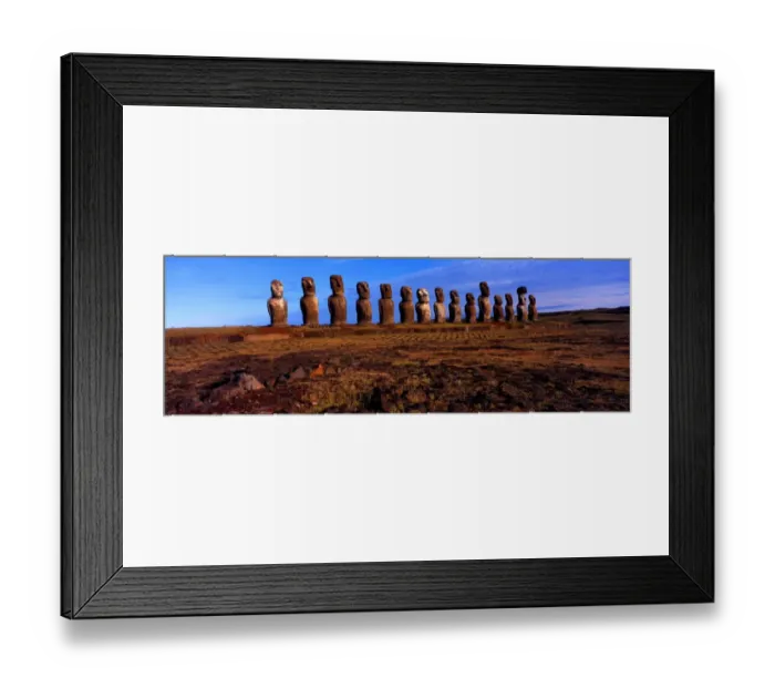 Framed Print : World. 1 005. Easter Island. Fifteen gigantic status in a row. [Panoramic shot]