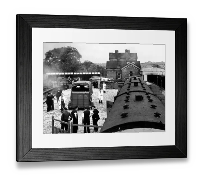 Framed Print : Two special trains were used to move a farm - lock, stock and barrel, from Edenbridge, Kent, to Aberdeenshire, Scotland. The first train took the dead stock and equipment, and the second the animals Framed Print : Two special trains were used to move a farm - lock, stock and barrel, from Edenbridge, Kent, to Aberdeenshire, Scotland. The first train took the dead stock and equipment, and the second the animals