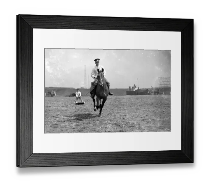 Framed Print : Woolwich Tattoo. Horse with a sledge. 1934