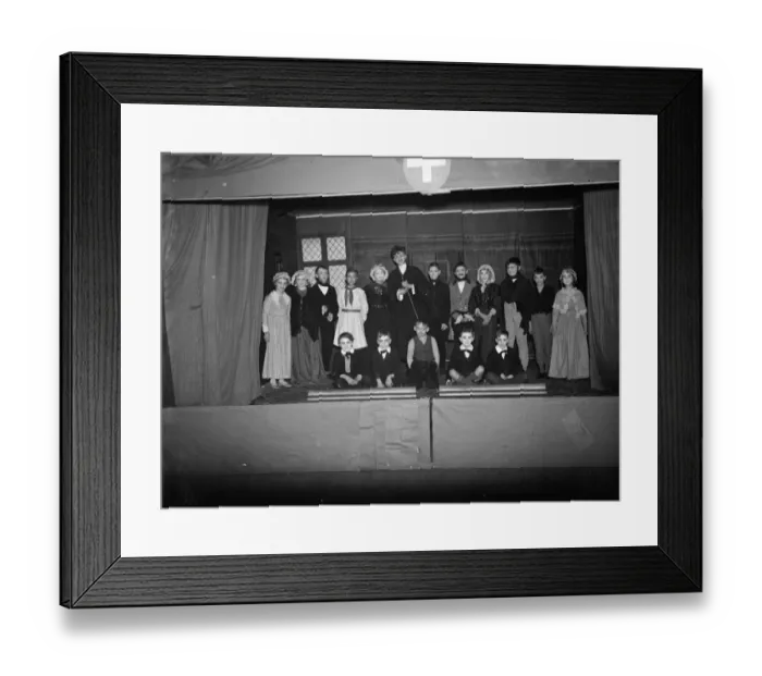 Framed Print : Children in the play Nicholas Nickleby at Dartford, Kent. 1937 Framed Print : Children in the play Nicholas Nickleby at Dartford, Kent. 1937