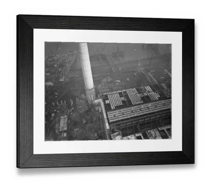 Framed Print : A general view from one of the chimneys of the new coal electric power station under Framed Print : A general view from one of the chimneys of the new coal electric power station under