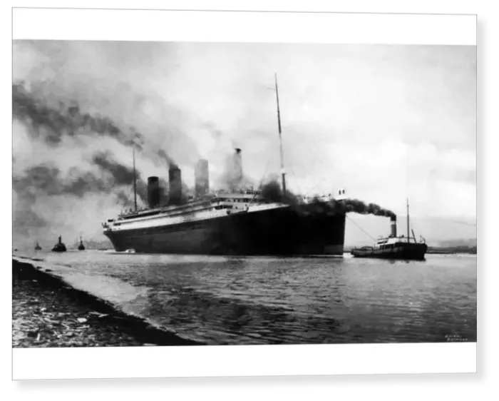 Print : The Titanic leaving Belfast April 1912 Print : The Titanic leaving Belfast April 1912