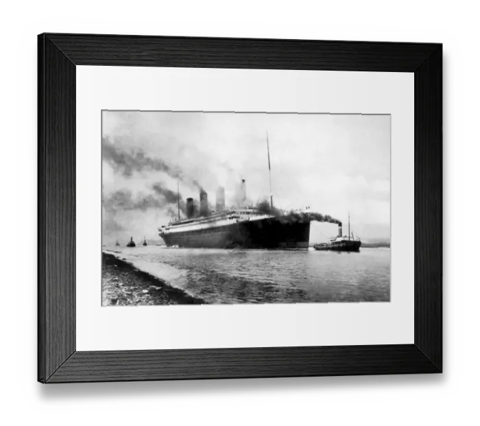 Framed Print : Titanic leaving Belfast. 1912