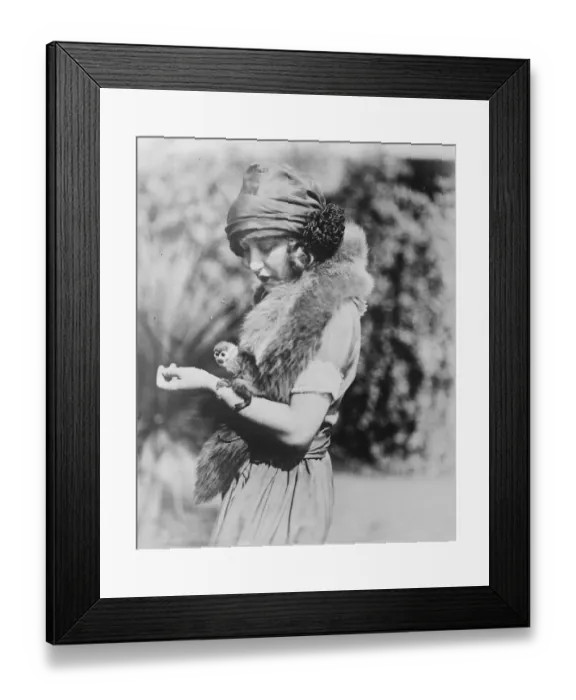 Framed Print : Smallest monkey in captivity. Miss Ruth Clifford, who bears a marked resemblance Framed Print : Smallest monkey in captivity. Miss Ruth Clifford, who bears a marked resemblance