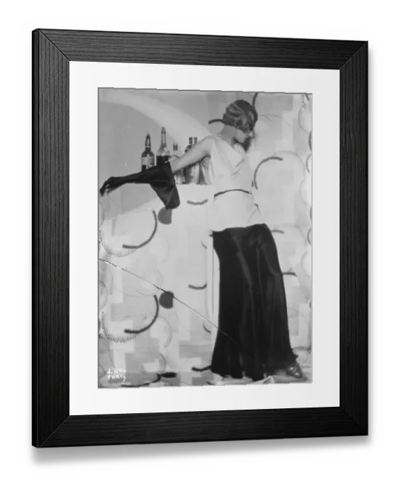 Framed Print : Champion at her job. Mlle Lanoni, professional mixer at the smartest cocktail Framed Print : Champion at her job. Mlle Lanoni, professional mixer at the smartest cocktail