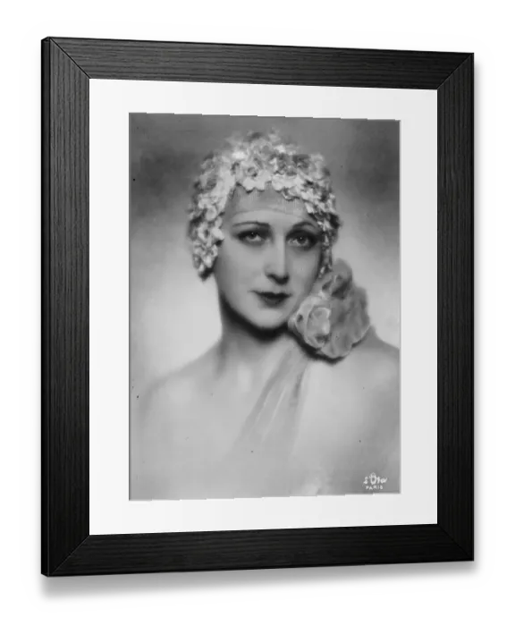 Framed Print : Noted cinema star as mannequin. Mlle Andree Lafayette, great great grand daughter