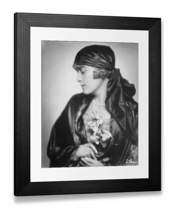 Framed Print : Profile on coinage. Mme Berta Braun, a Society woman, whose charming profile Framed Print : Profile on coinage. Mme Berta Braun, a Society woman, whose charming profile