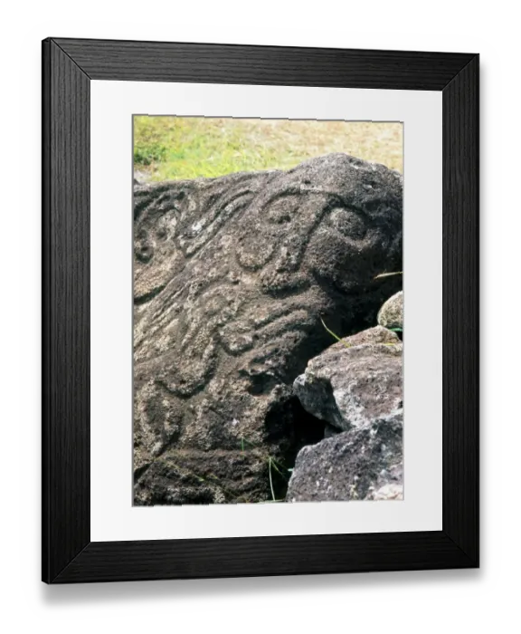 Framed Print : Easter Island - Orongo petroglyphs, including a humanoid face, on the sacred rocks Framed Print : Easter Island - Orongo petroglyphs, including a humanoid face, on the sacred rocks