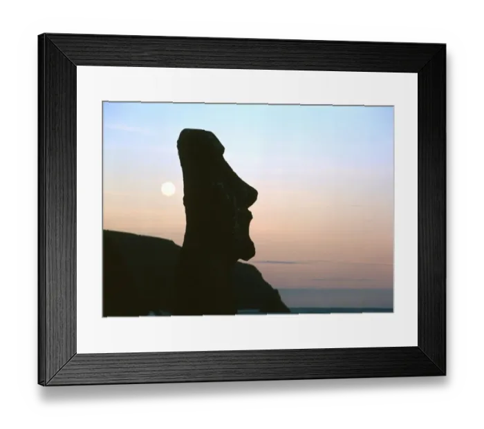 Framed Print : EASTER ISLAND - One of the upright giant statues near the ancient volcanic quarry Framed Print : EASTER ISLAND - One of the upright giant statues near the ancient volcanic quarry