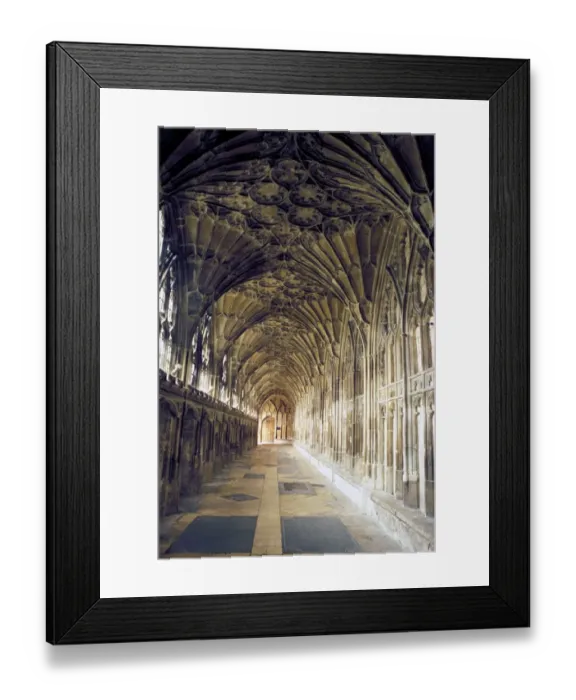 Framed Print : Gloucester Cathedral The cloister wall in Gloucester Cathedral built between 1351